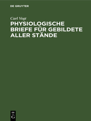 cover image of Physiologische Briefe für Gebildete aller Stände
